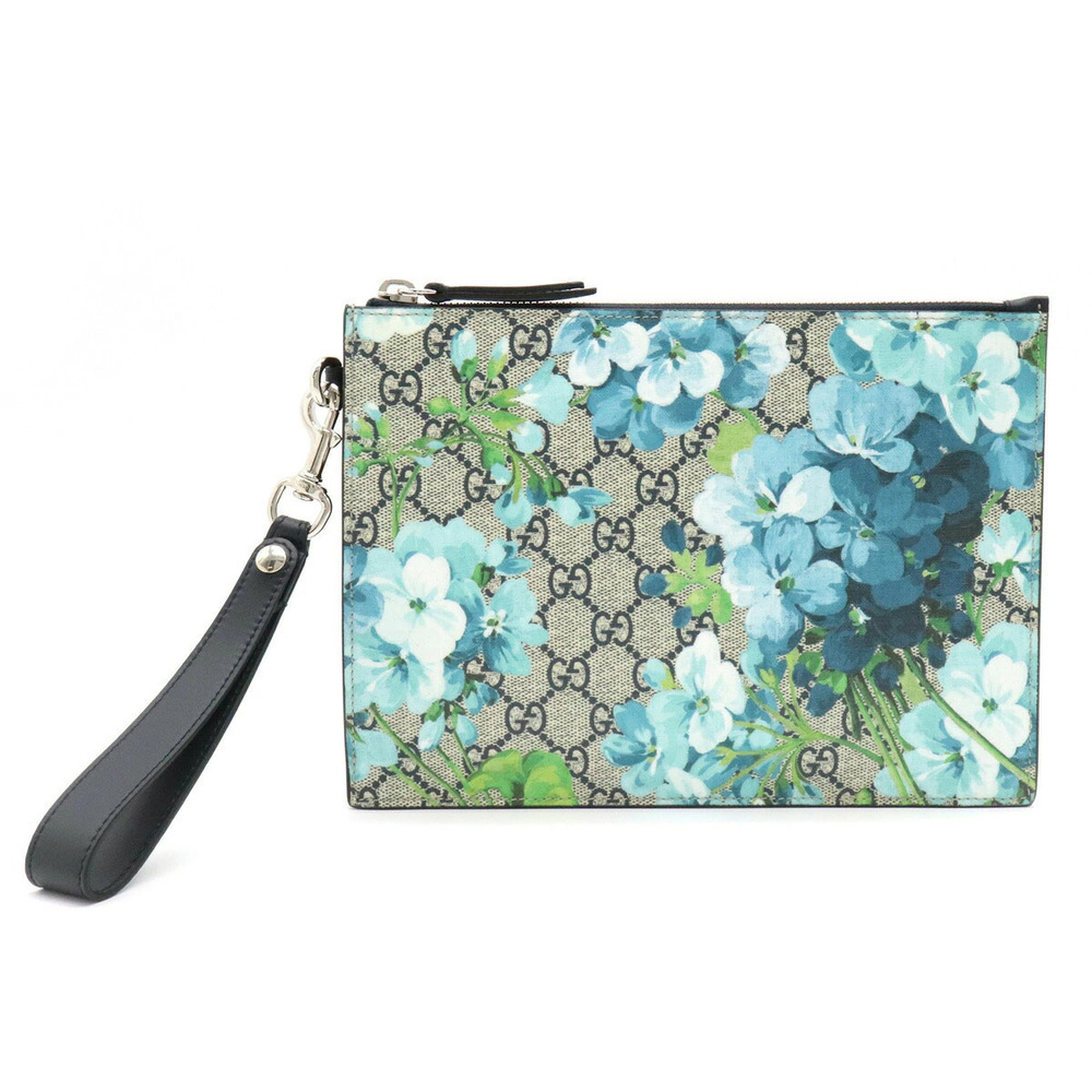 Gucci GG Blooms Supreme Shoulder Bag Leather Floral Beige Brown Cream Blue
